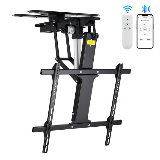TOPSKY Motorized Ceiling TV Mount with ±90° Swivel, App & Remote Control