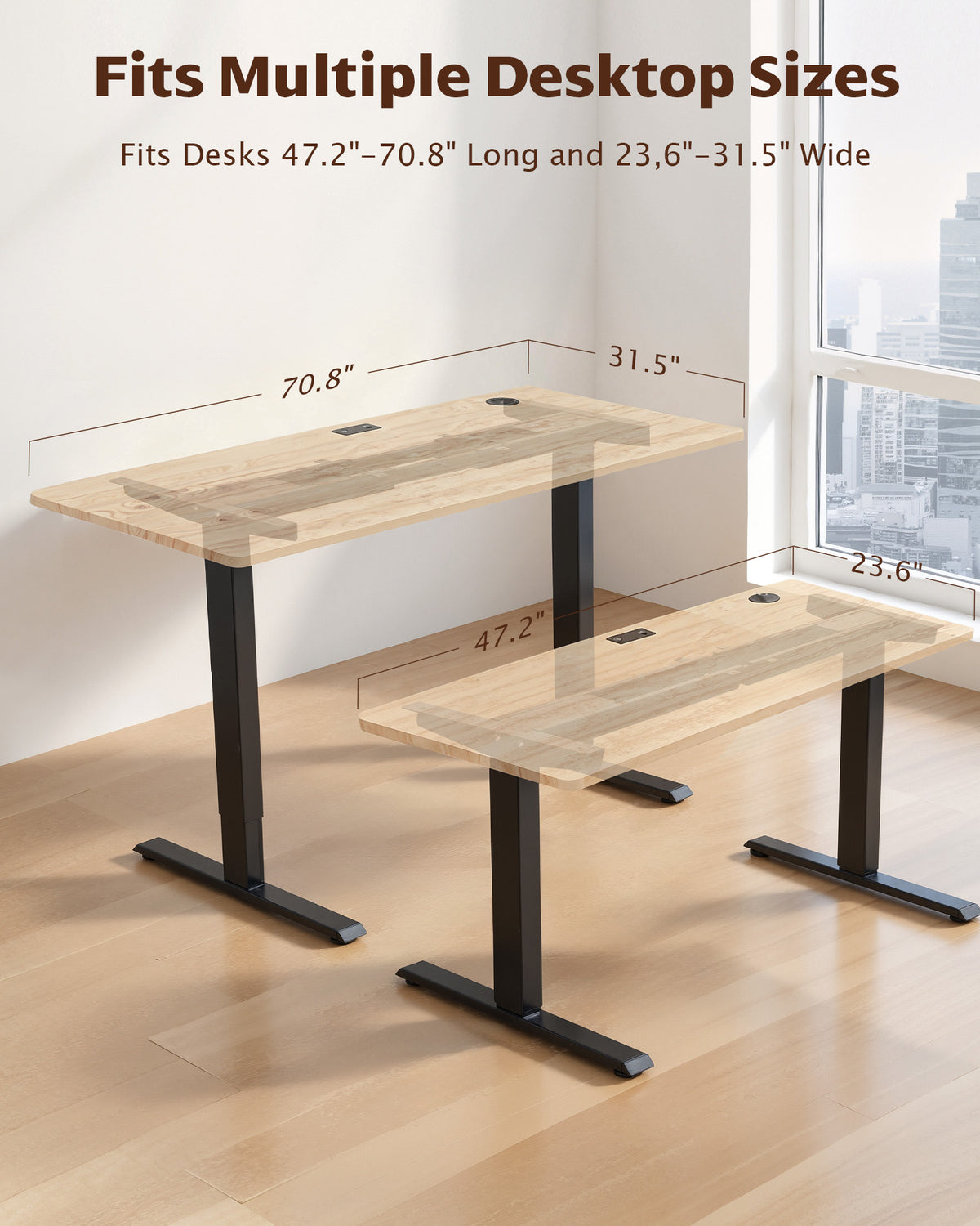 TOPSKY Dual Motor Standing Desk Frame, 225 lbs Capacity, Black