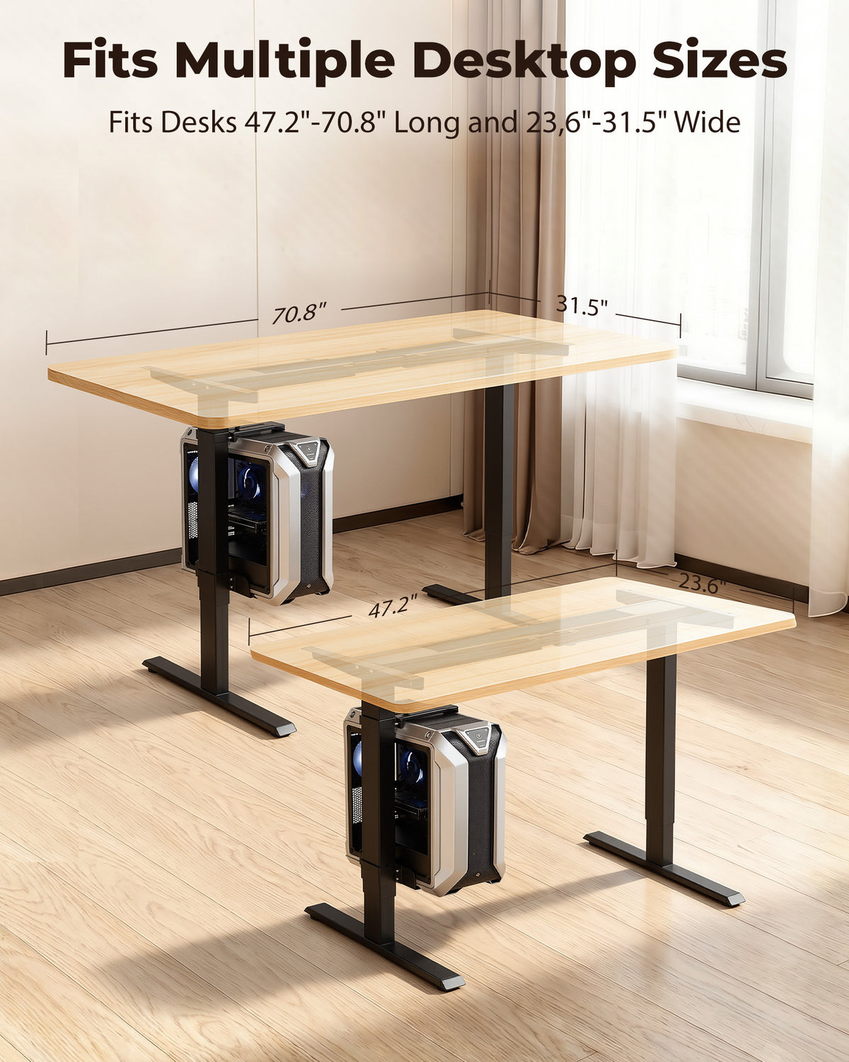 TOPSKY Dual Motor Standing Desk Frame with CPU Holder, Height Adjustable
