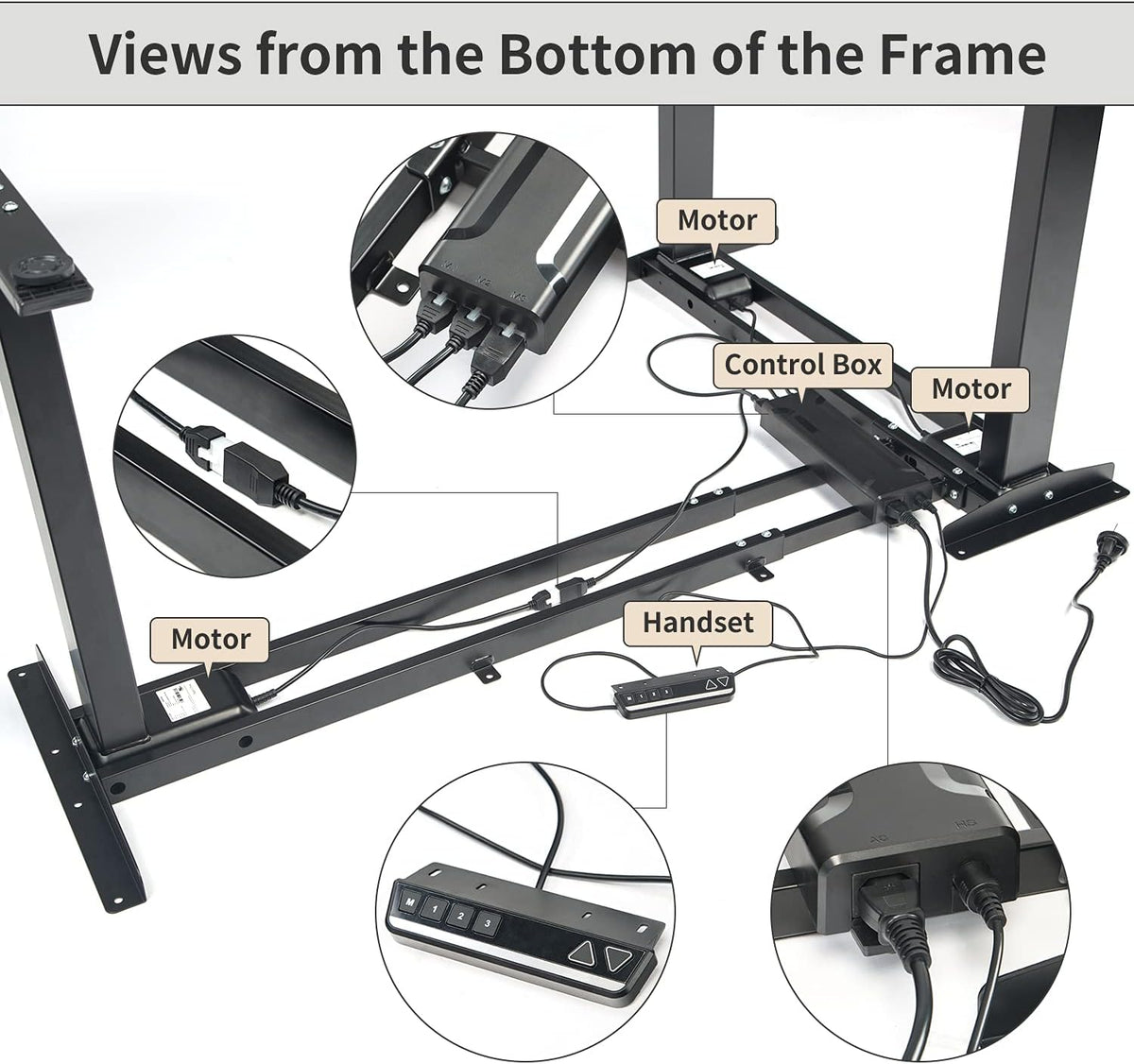 TOPSKY 3 Motor L Shaped Electric Standing Desk Frame 270 lb Capacity