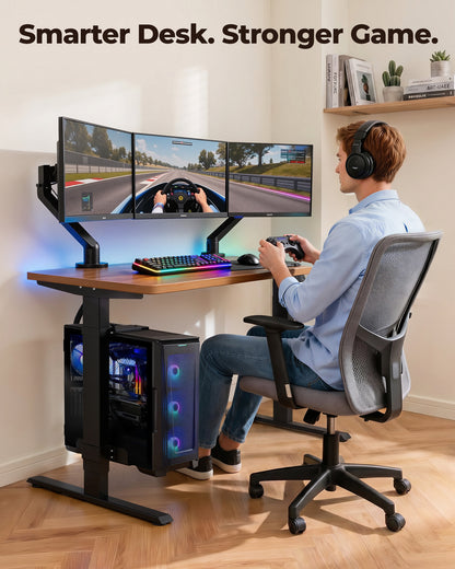 TOPSKY Dual Motor Standing Desk Frame with CPU Holder, Height Adjustable