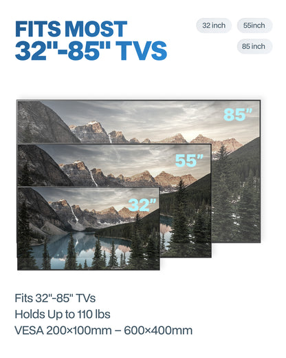 TOPSKY Motorized Ceiling TV Mount ±150° Swivel, Smart App & Remote Control, Fits 32–75 Inch TVs, Supports 110 lbs