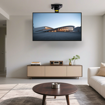 TOPSKY 360° Manual Swivel Motorized Ceiling TV Mount with 80° Electric Flip Down, Remote & App Control, 110 lbs Heavy Duty for 32–75” TVs, TV01.11(Flip Down + Swivel)