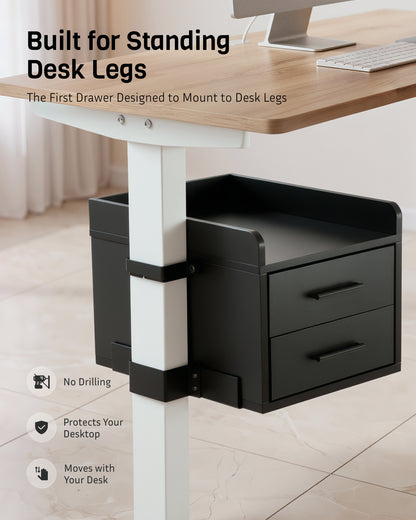 Under Desk Drawer for Standing Desk, No-Drill, Fully Assembled, 30 lbs
