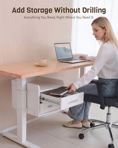 Under Desk Drawer for Standing Desk, No-Drill, Fully Assembled, 30 lbs