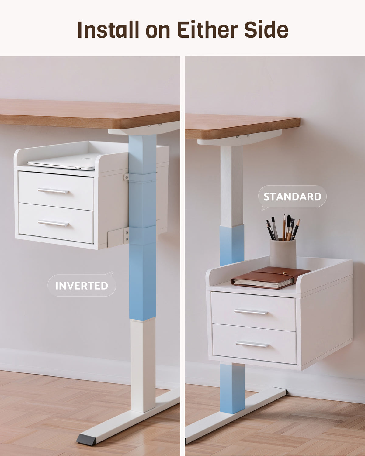 Under Desk Drawer for Standing Desk, No-Drill, Fully Assembled, 30 lbs