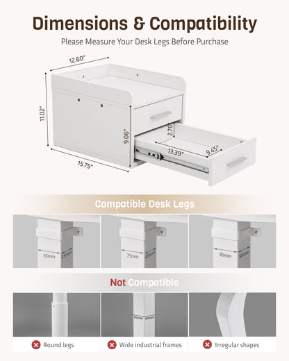 Under Desk Drawer for Standing Desk, No-Drill, Fully Assembled, 30 lbs